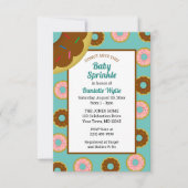 Invitation Saupoudrer de beignets Aqua Bleu Rétro Bébé Saupou (Devant)