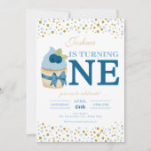 Invitation Saupoudrer de bleuets sucrés Cupcake 1er anniversa (Devant)