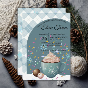 Invitation Saupoudrer de cacao chaud Baby shower de flocons d