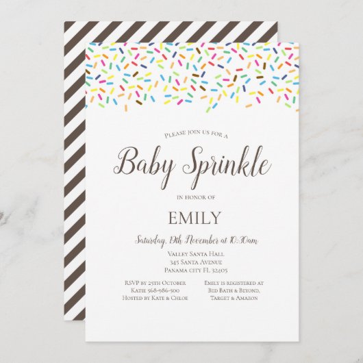 Invitation Saupoudrer de crème glacée (Devant / Derrière)