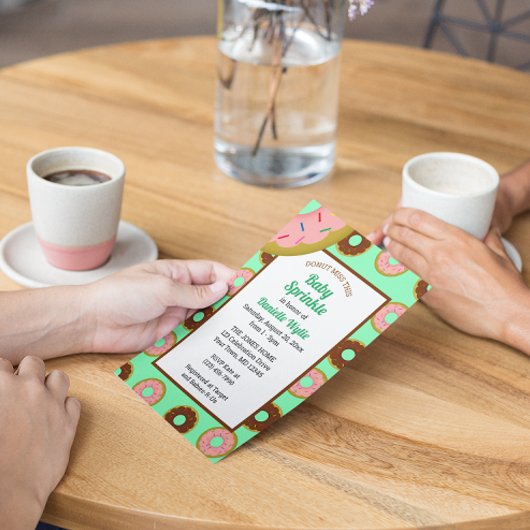 Invitation Saupoudrer de menthe verte Retro Baby Sprinkle