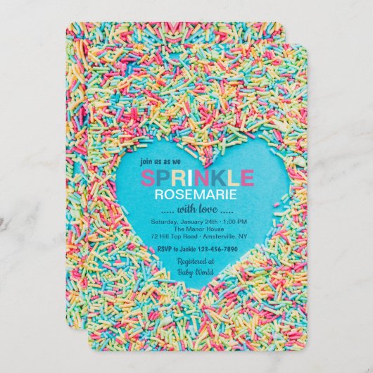 Invitation Saupoudrer d'invitation d'amour (Devant / Derrière)