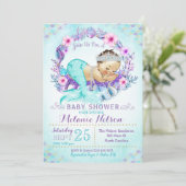 Invitation Saupoudrer d'invitation de Baby shower de sirène (Debout devant)