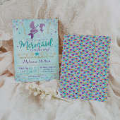 Invitation Saupoudrer d'invitation de Baby shower de sirène
