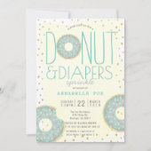 Invitation Saupoudrer le Baby shower d'or vert de Donut & Dia (Devant)