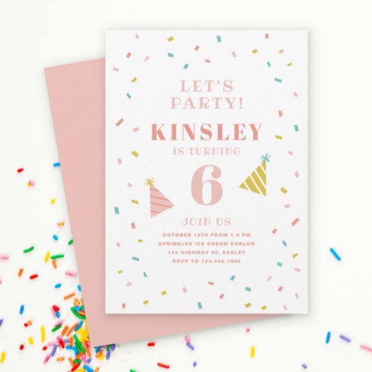 Invitation Saupoudrer l'invitation de la partie anniversaire 