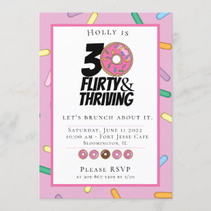 Invitation Saupoudrer sur mesure Donut 30e anniversaire Brunc