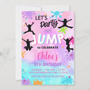 Invitation saut l'invitation d'anniversaire de fille, saut in