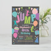 Invitation Saute la fête d'anniversaire. Tableau de bord de t (Debout devant)