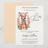 Invitation Sauter dans le bonheur mignon Baby shower Kangaroo (Devant / Derrière)