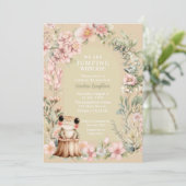 Invitation Sauter de Joie Fille Grenouille Baby Shower (Debout devant)