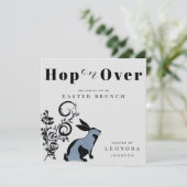 Invitation Sauter sur Bunny moderne Brunch de Pâques (Debout devant)
