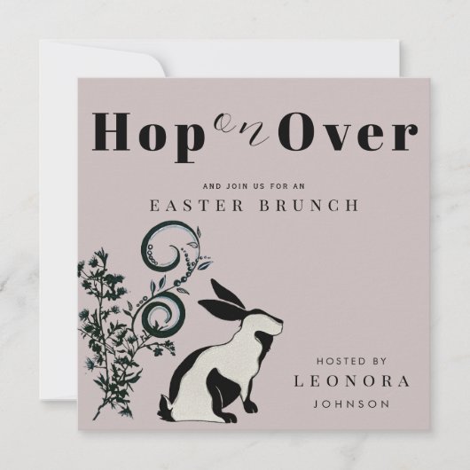 Invitation Sauter sur Bunny moderne Brunch de Pâques (Devant)