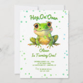 Invitation Sauter sur la grenouille 1er anniversaire (Devant)