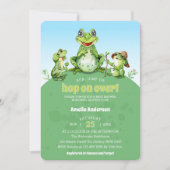Invitation Sauter sur le Baby shower de grenouille à l'aquare (Devant)