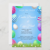 Invitation Sauter sur le Brunch de Pâques Chasse aux Oeufs Bu (Devant)