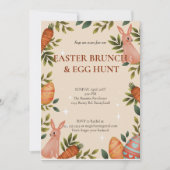 Invitation Sauter sur Pâques Brunch Chasse aux Oeufs Bunny Fl (Devant)