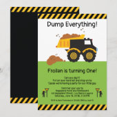 Invitation Sauter tout Camion Camion Camion Anniversaire Invi (Devant / Derrière)