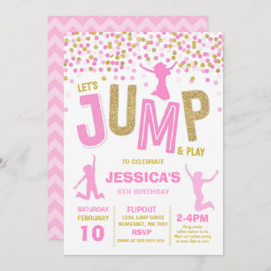 Invitation Sautez la partie de trempoline de saut