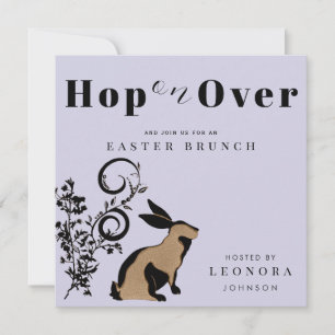 Invitation Sautez le Lapin Moderne Brunche de Pâques