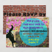 Invitation Sautez l'invitation de fête d'anniversaire des (Devant / Derrière)