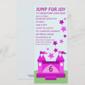 Invitation Sautez pour l'invitation d'anniversaire de Chambre (Devant / Derrière)