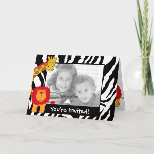 Invitation sauvage d'anniversaire de modèle photo (Devant)