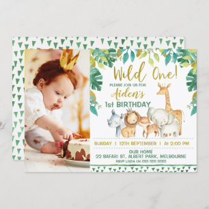 Invitation sauvage d'anniversaire de photo de
