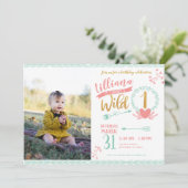 Invitation sauvage d'anniversaire de photo tribale (Debout devant)