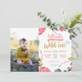 Invitation sauvage d'anniversaire de photo tribale (Debout devant)