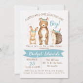 Invitation sauvage de baby shower d'animaux de la (Devant)