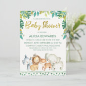 Invitation sauvage de baby shower de safari de (Debout devant)