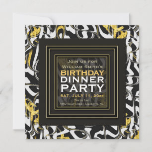 Invitation Sauvage! Design Or Noir Blanc pour Soirée de Gala