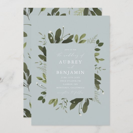 Invitation Sauvage et vert (Devant / Derrière)