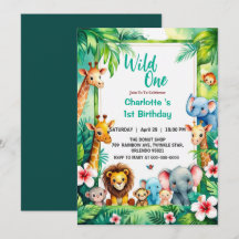 Sauvage Mignon Animal de la Jungle 1er Anniversair
