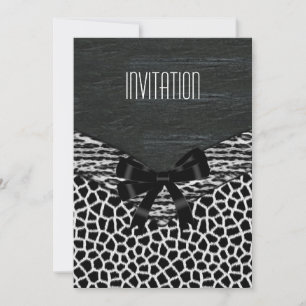 Invitation Sauvage Noir Blanc