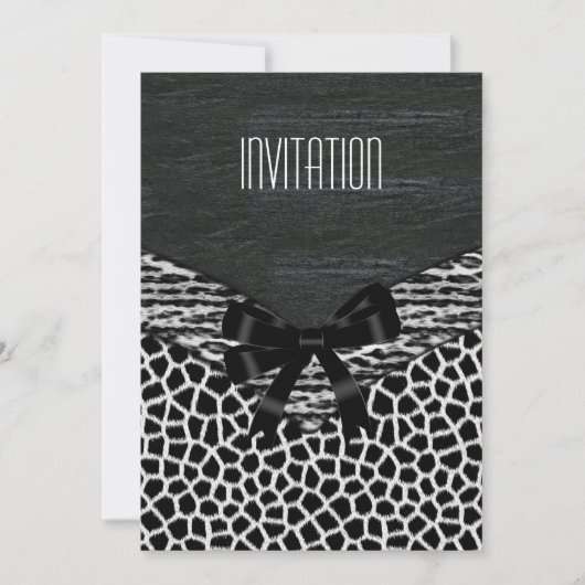 Invitation Sauvage Noir Blanc (Devant)