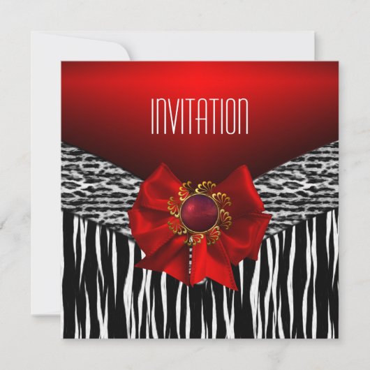 Invitation Sauvage Rouge Noir Blanc (Devant)