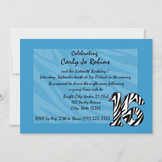 Invitation Sauvage Seize (Dos)