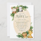 Invitation SAUVAGE UN | animaux mignons baby shower Invitatio (Devant)