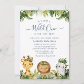 Invitation SAUVAGE UN | baby shower jungle (Devant)