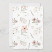 Invitation sauvage un pastel rose fleur sauvage Premier anniv (Dos)