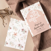 Invitation sauvage un pastel rose fleur sauvage Premier anniv