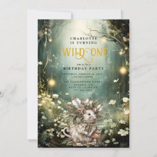 Invitation Sauvage Une Souris de Forêt Enchantée 1er annivers