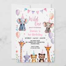 Sauvageon Animaux mignons Ballons filles 1er Anniv
