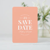 Invitation Sauvegarde minimale du site Web du Mariage Date Pe (Debout devant)