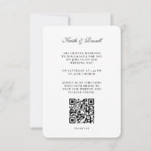 Invitation Sauvegarde minimale du site Web du Mariage Date Pe (Dos)