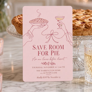 Invitation Sauvegarder de la place pour la tarte Coquette ros