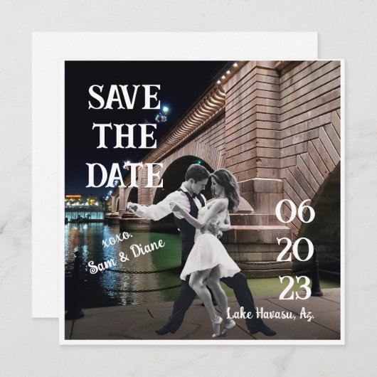 Invitation Sauvegarder la date (Devant / Derrière)