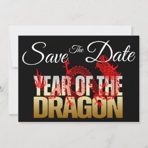 Invitation Sauvegarder La Date Année Du Dragon Mariage